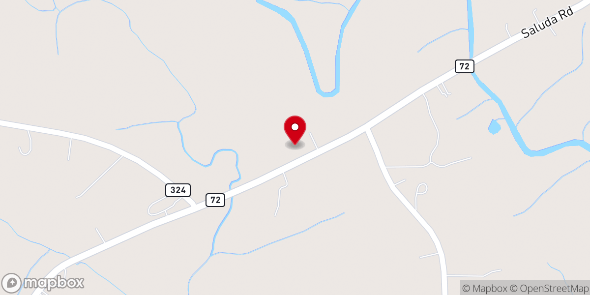 Map showing location of Stony Fork Community Church