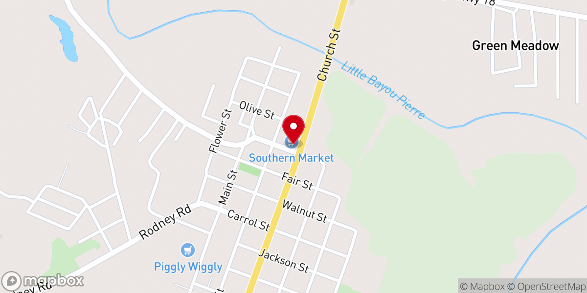 Map showing location of Southern Market