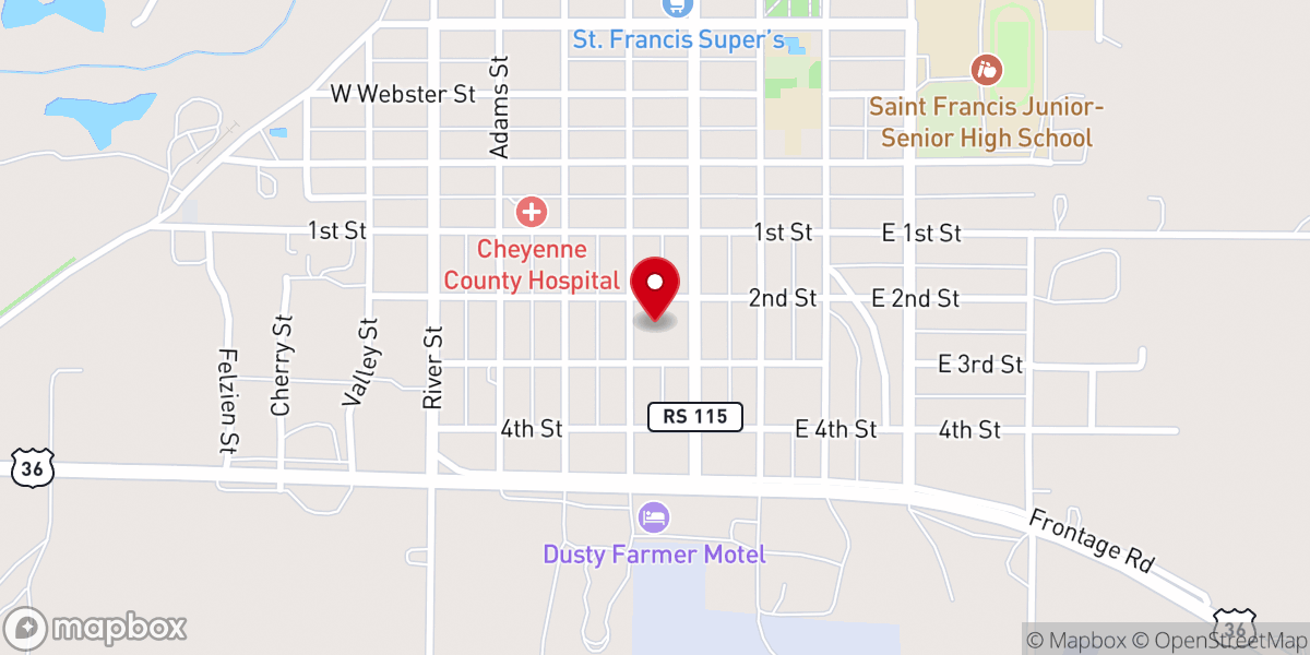 Map showing location of St Francis United Methodist Church