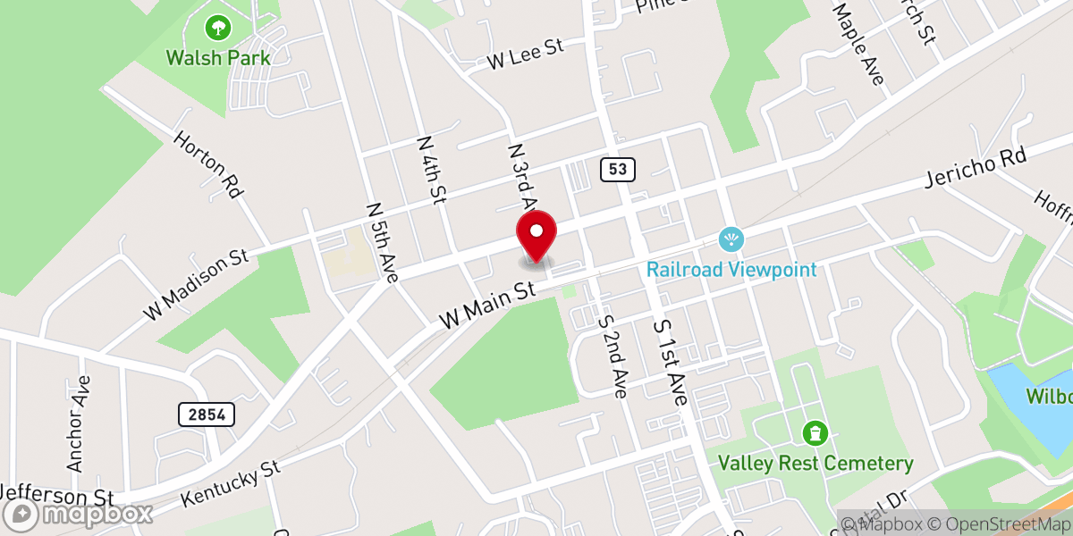Map showing location of DeHaven Baptist Church