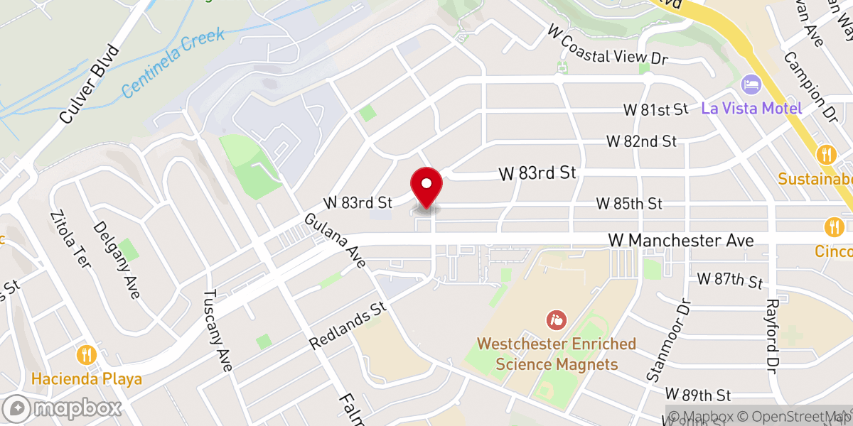 Map showing location of Del Rey Church