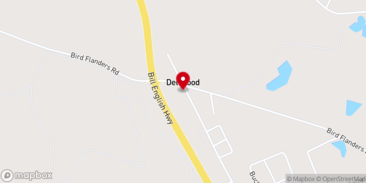 Map showing location of Dellwood Baptist Church