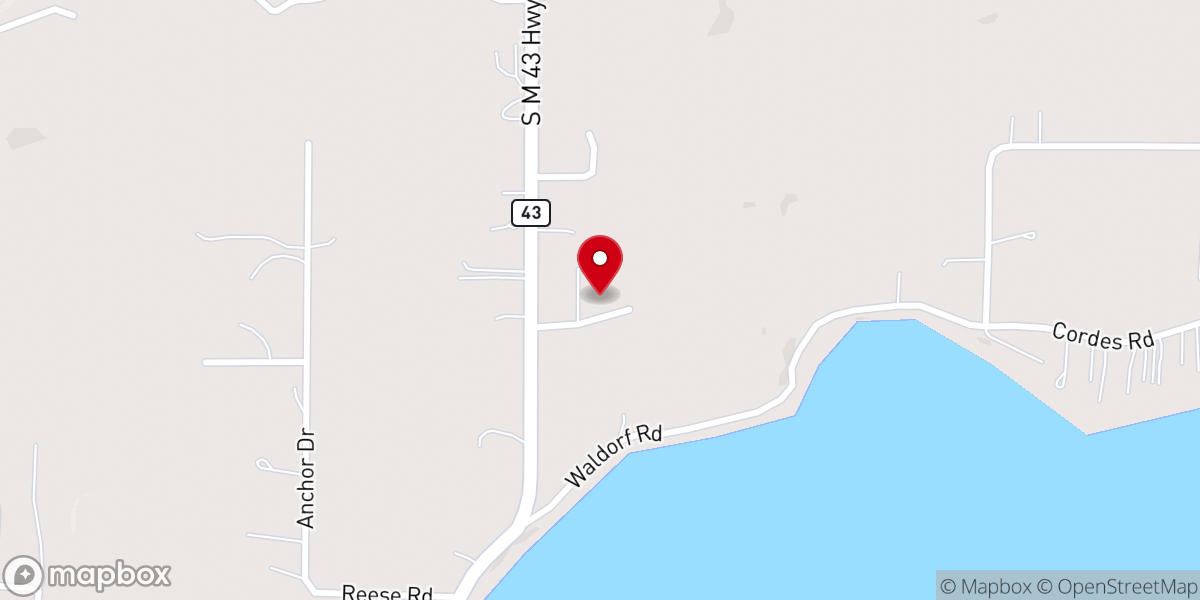 Map showing location of Delton Community Church