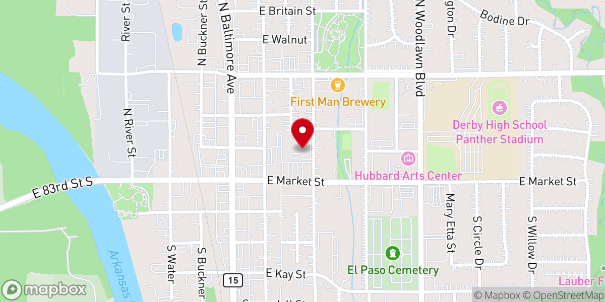 Map showing location of Derby Church of Christ