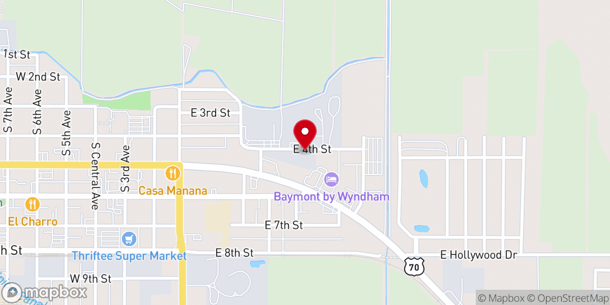 Map showing location of Desert Springs Community Fellowship