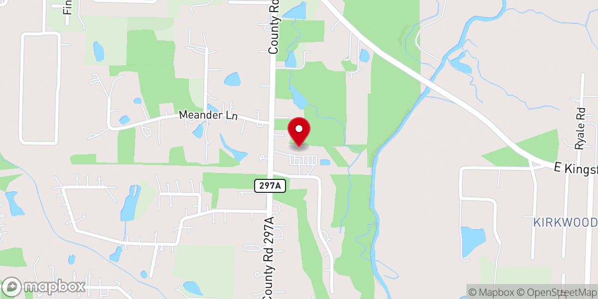 Map showing location of Pinewoods Presbyterian Church