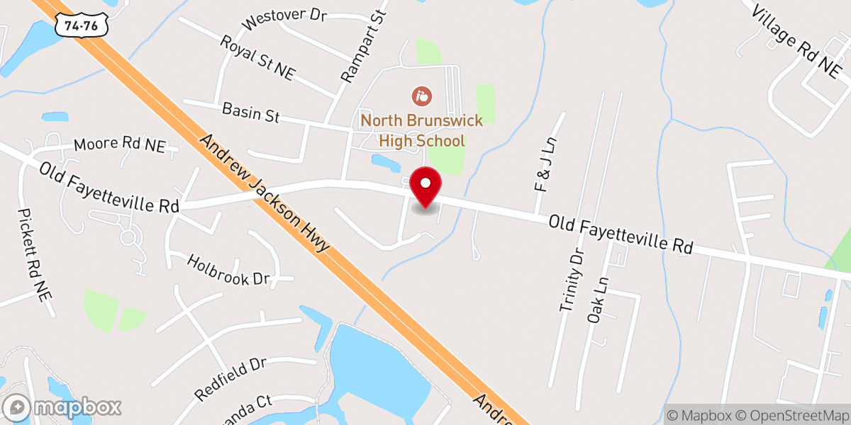 Map showing location of The Leland Church