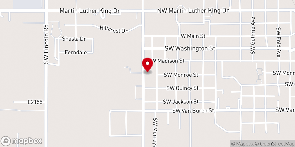 Map showing location of Westside Church of Christ