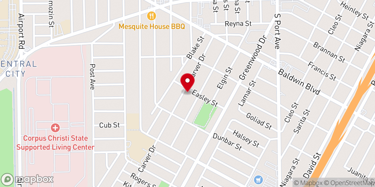 Map showing location of Calvary First Baptist Church
