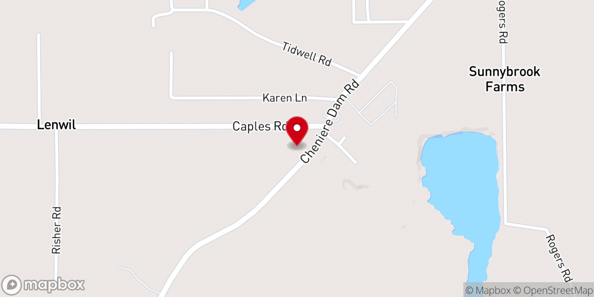 Map showing location of Ouachita Baptist Church