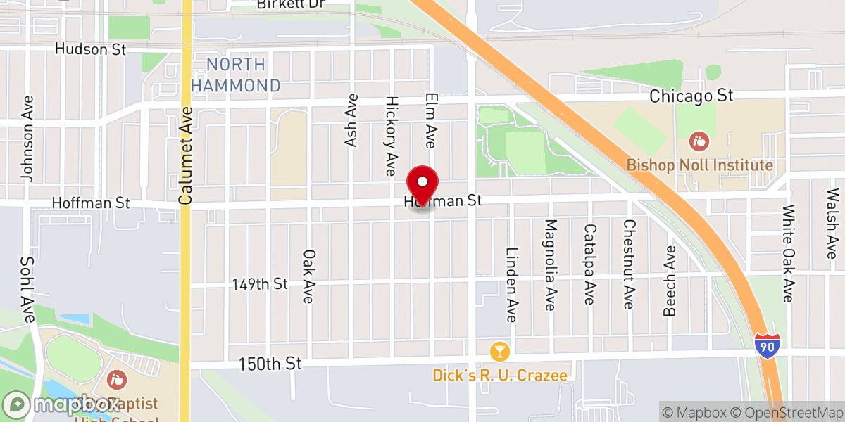 Map showing location of New Life Community Church Hammond