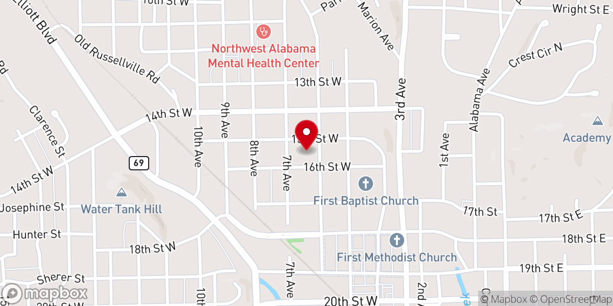 Map showing location of Trinity Fellowship Church of God