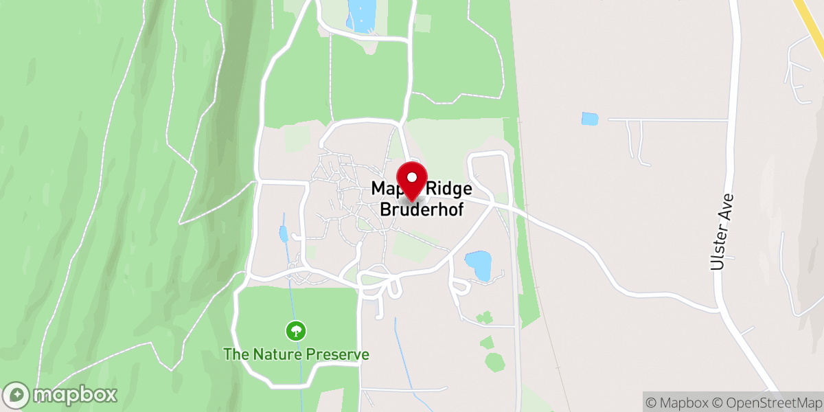 Map showing location of Maple Ridge Bruderhof Community