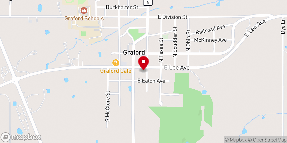 Map showing location of Abundant Life Church