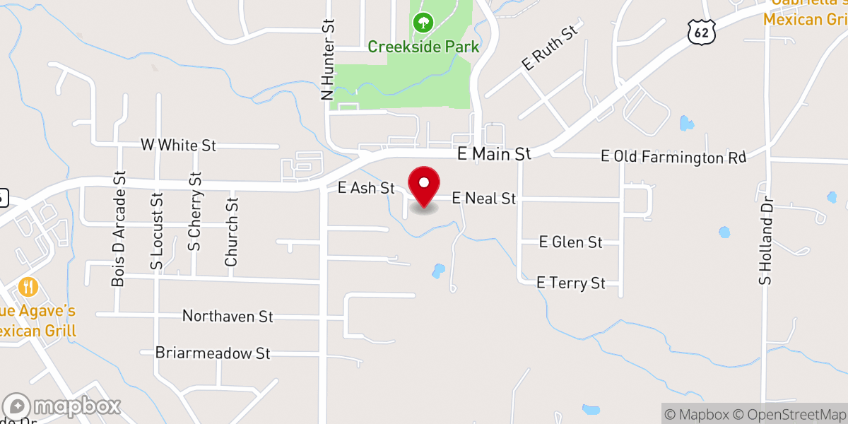 Map showing location of Unity Baptist Church