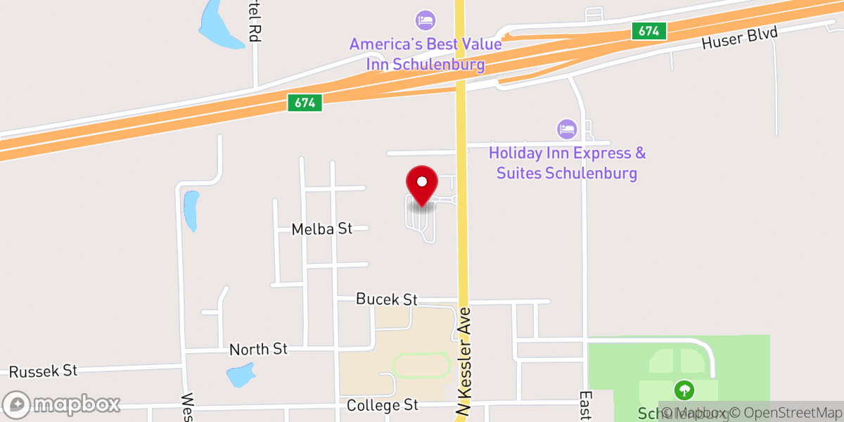 Map showing location of Schulenburg RV Campground