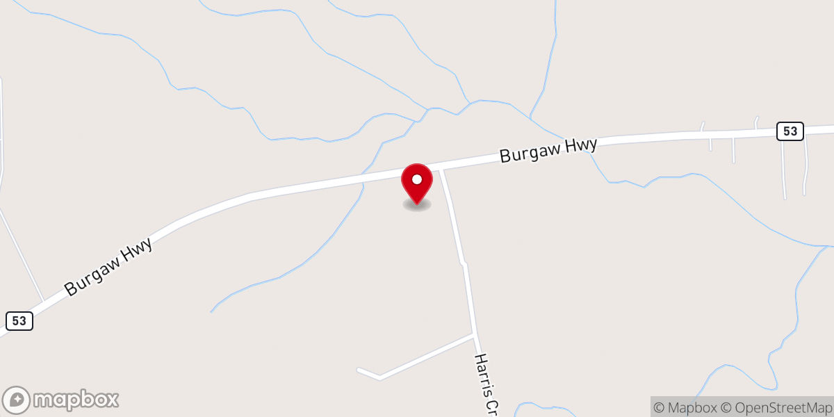 Map showing location of Harris Creek Missionary Baptist Church