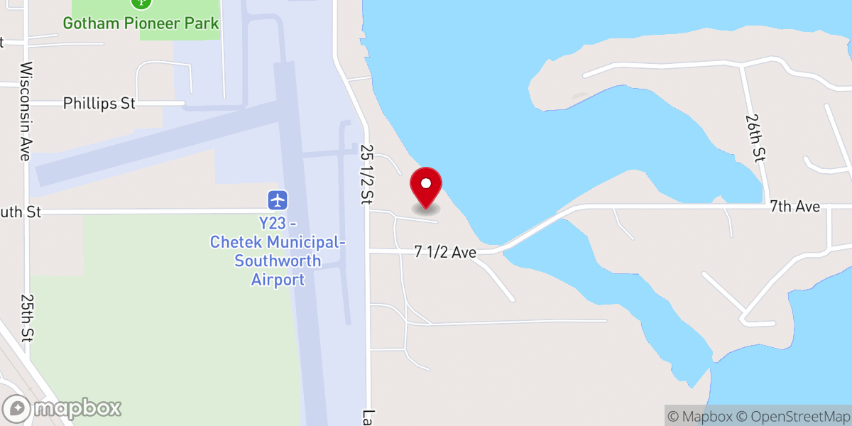 Map showing location of Camp Chetek