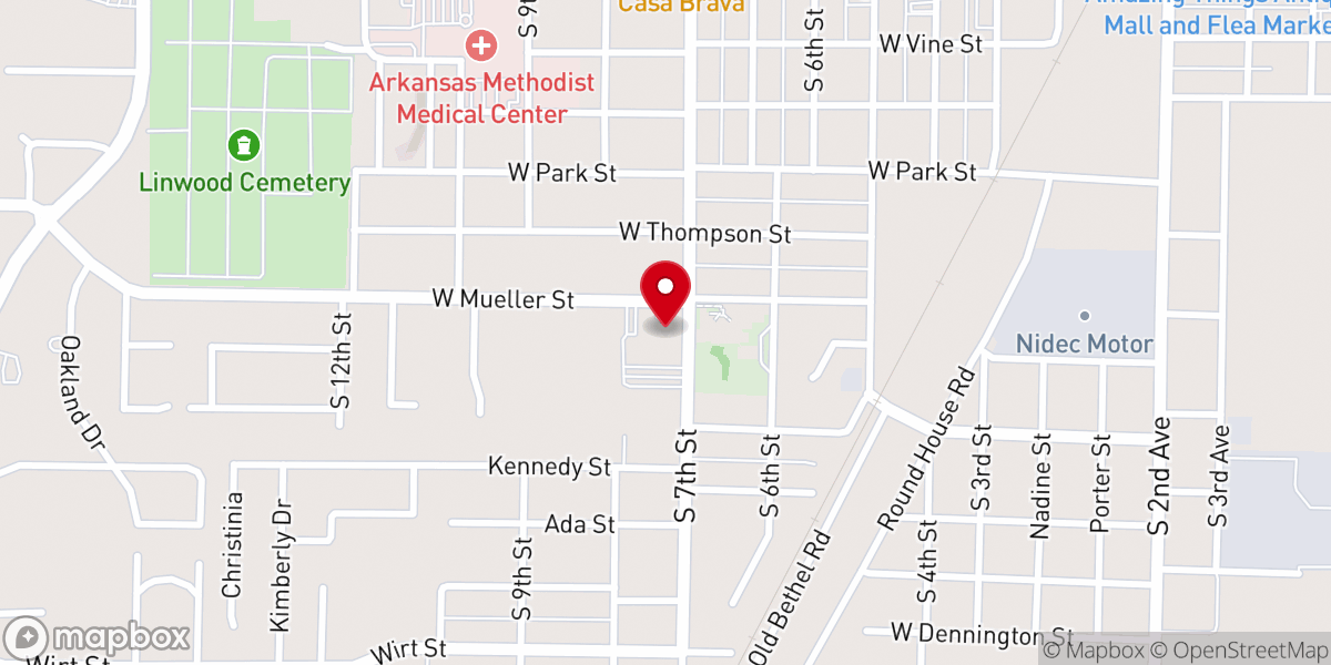 Map showing location of 7th And Mueller Church Of Christ - Food Distribution Center
