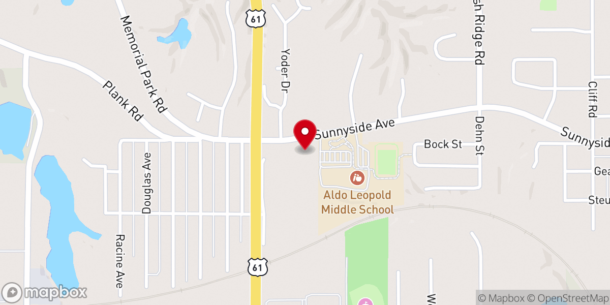 Map showing location of Unity Lutheran Church