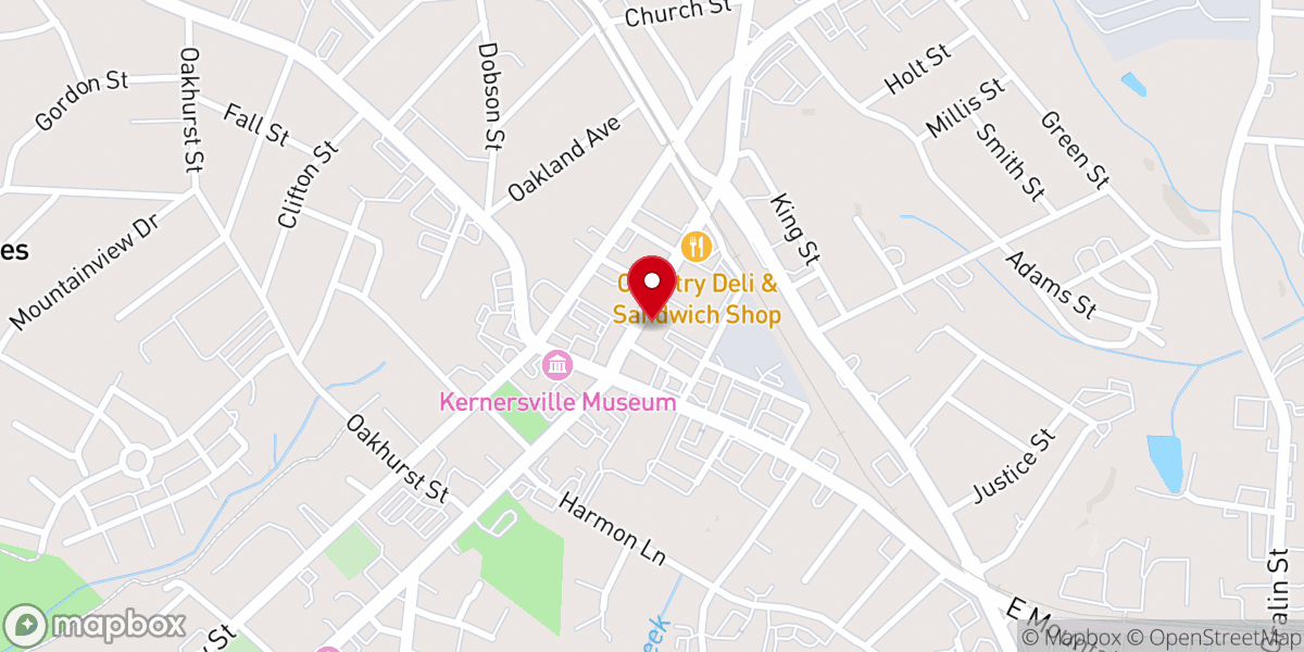 Map showing location of Main Street Baptist Church