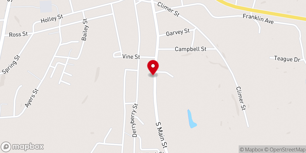 Map showing location of Second Baptist Church