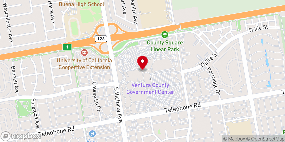 Map showing location of Ventura, CA 93009