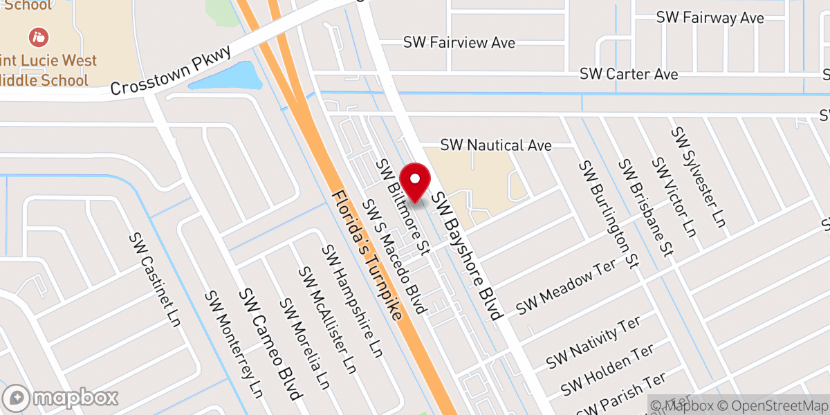 Map showing location of Omega Baptist Church of Pentecostal - Food Distribution Center