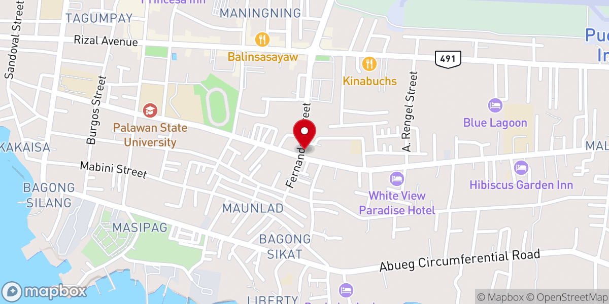 Map showing location of Seventh-day Adventist Church Puerto Princesa Central