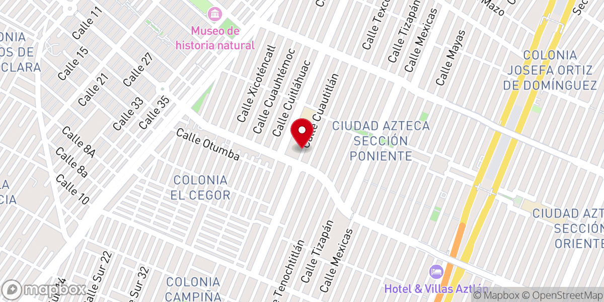 Map showing location of Parroquia de Nuestra Señora de Guadalupe Reina de México