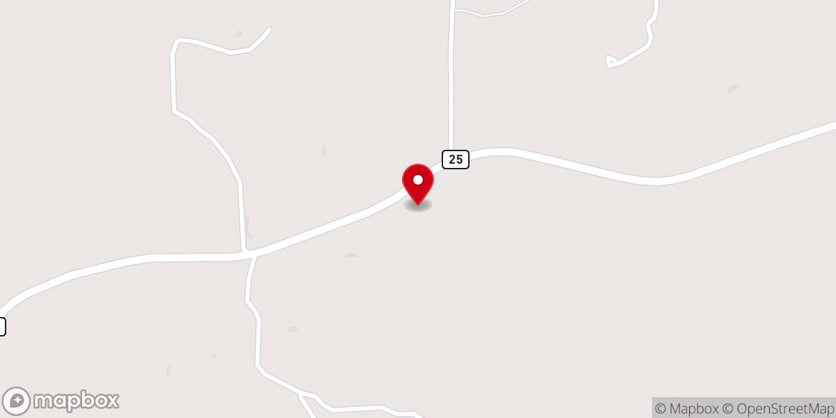 Map showing location of Center Grove Baptist Church