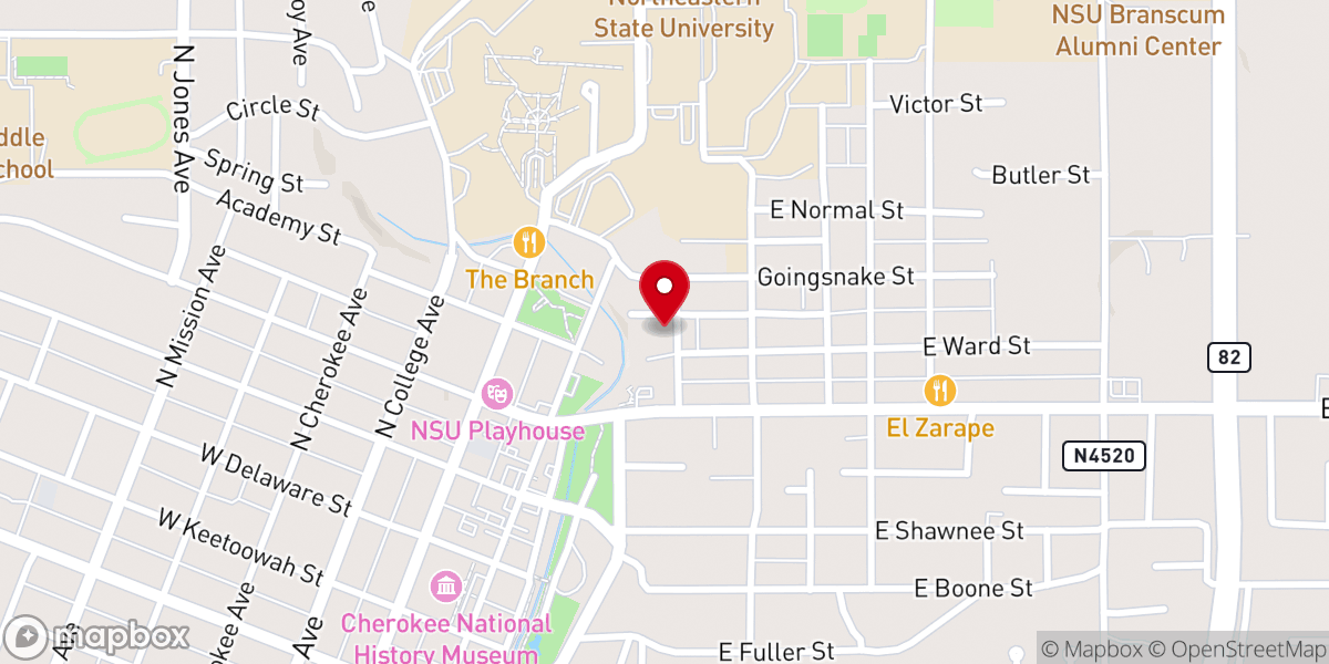Map showing location of First Indian Baptist Church