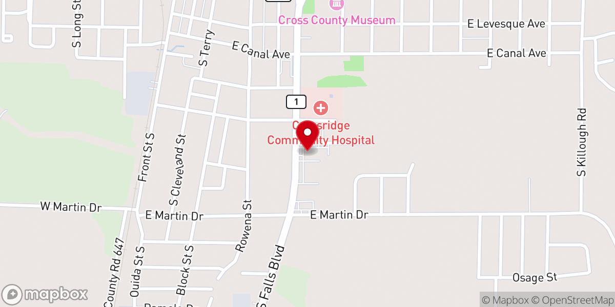 Map showing location of Arcare Wynne