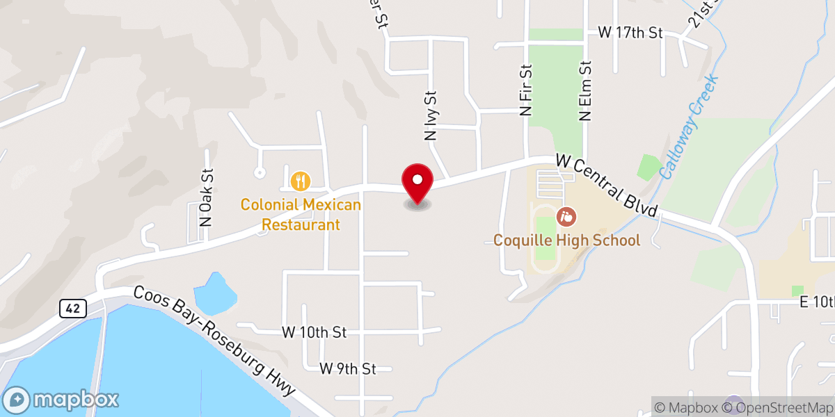 Map showing location of Church of the Nazarene