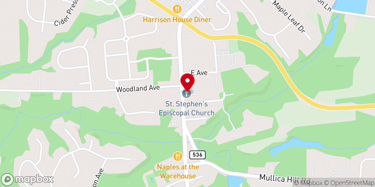 Map showing location of St Stephen's Episcopal Church Mullica Hill