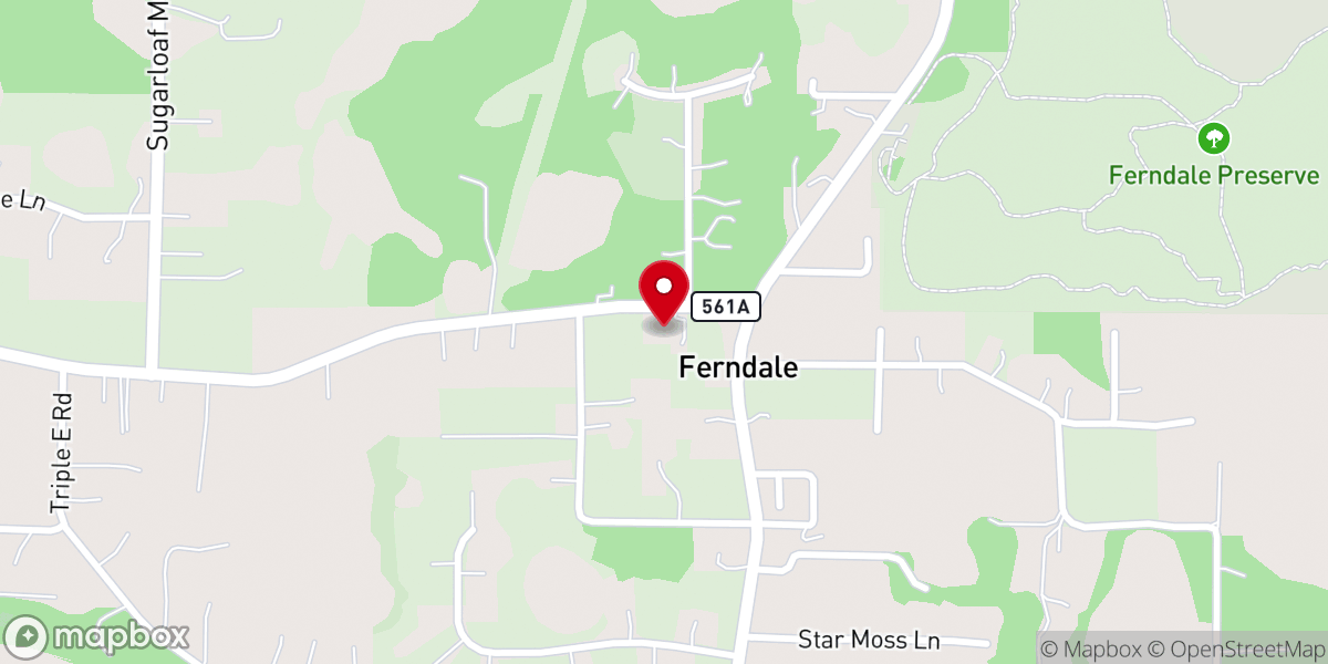 Map showing location of Sugarloaf Church