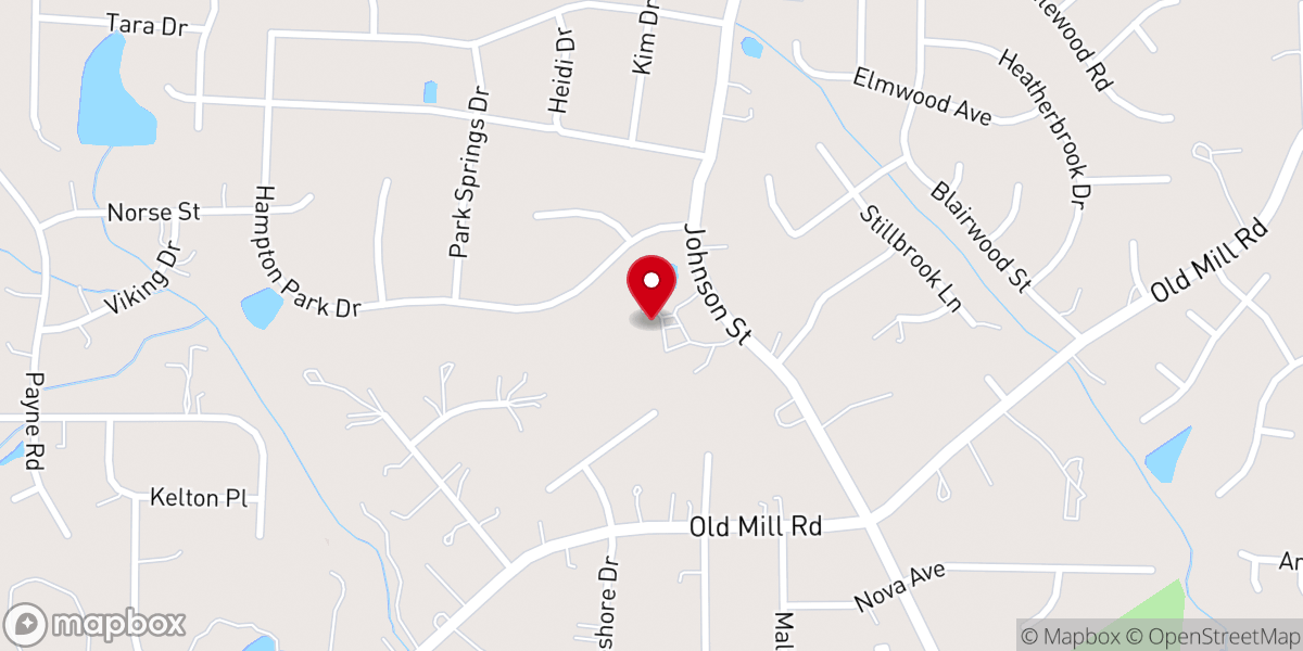 Map showing location of Tabernacle Baptist Church