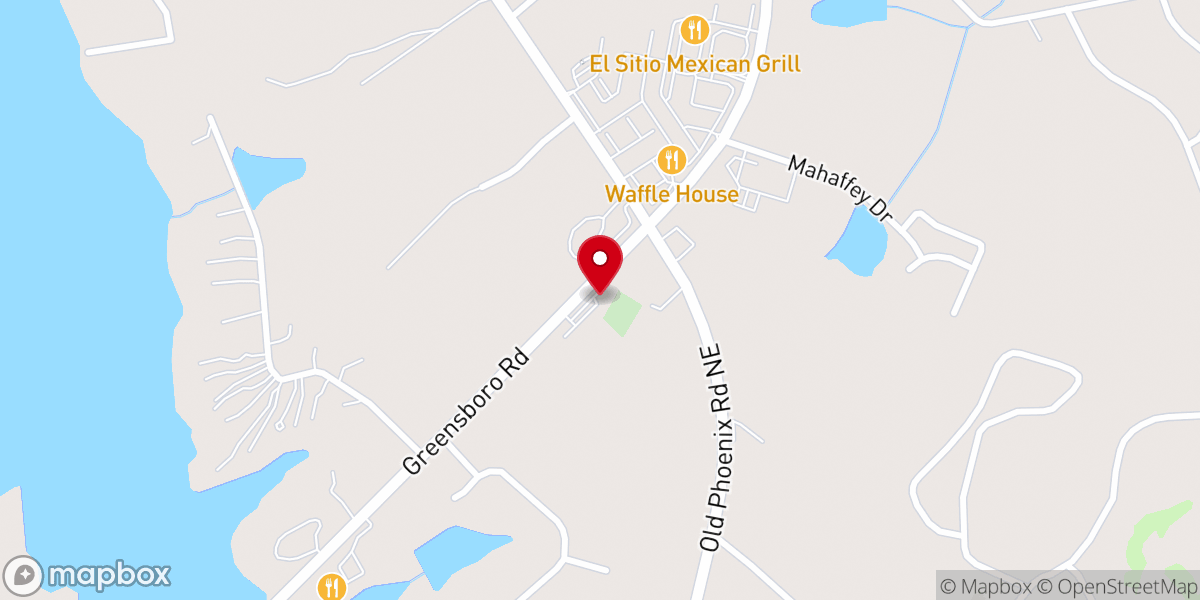 Map showing location of Lone Oak Baptist Church