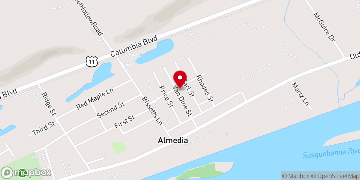 Map showing location of Almedia Bible Church