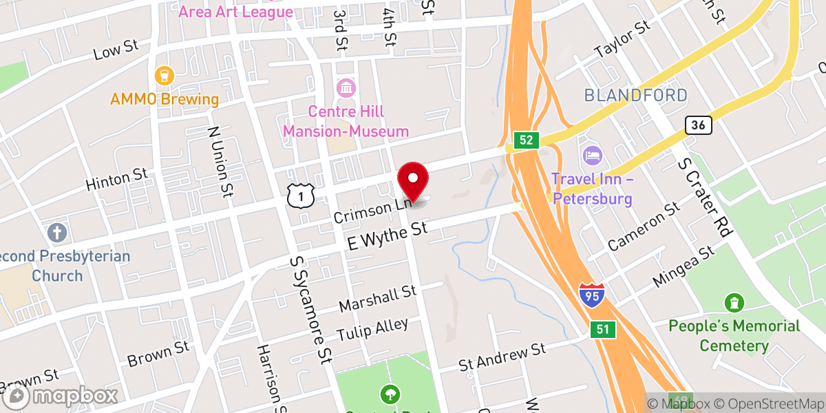 Map showing location of The Holy Temple Church