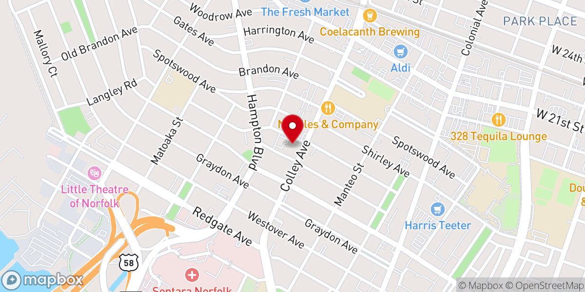 Map showing location of First Lutheran Church