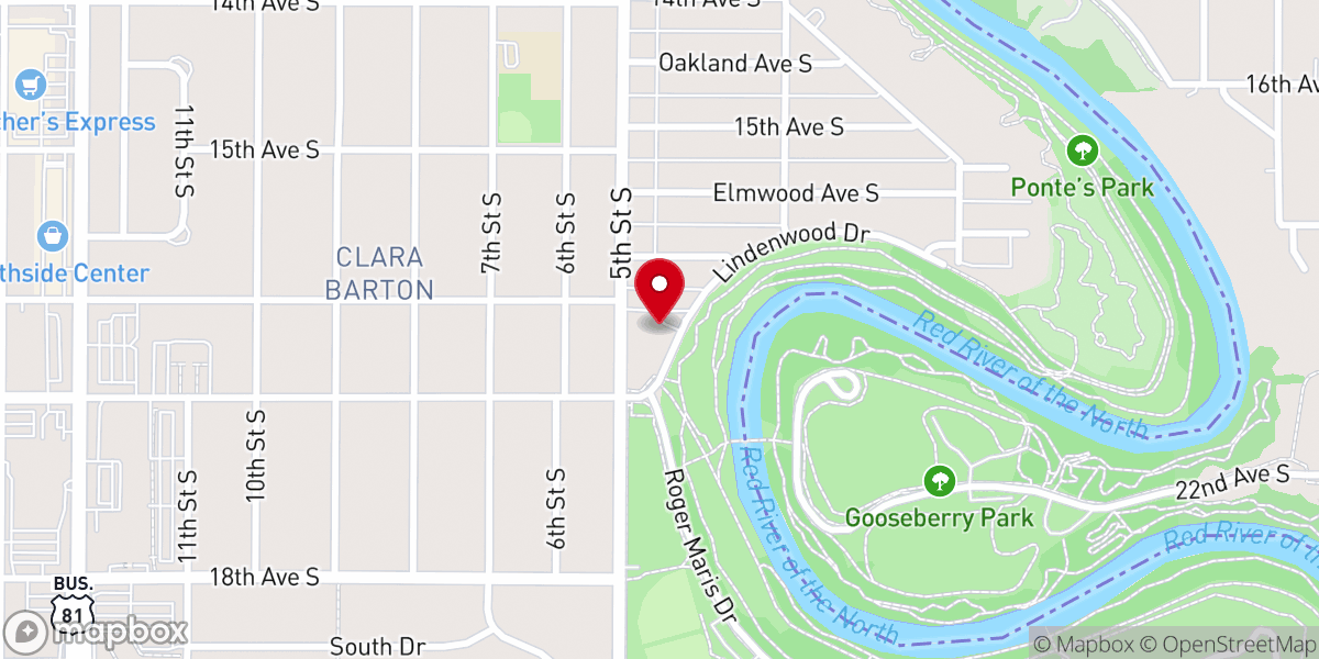 Map showing location of St. John Lutheran Church