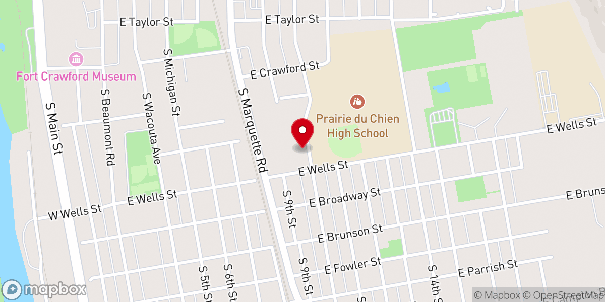 Map showing location of Prairie du Chien Seventh-day Adventist Church