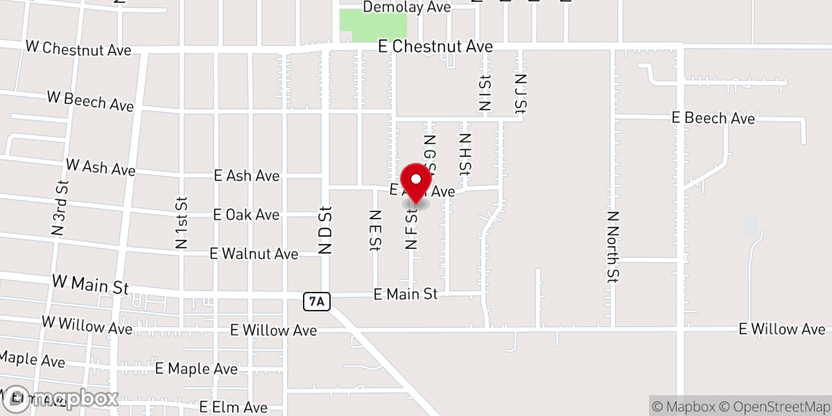 Map showing location of Victory Baptist Church