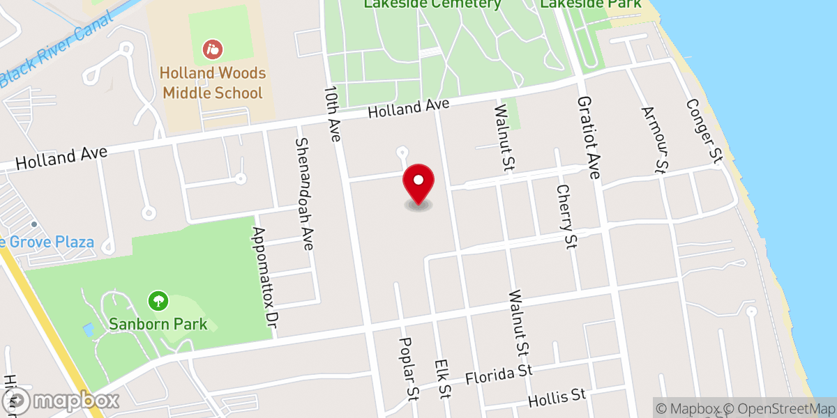 Map showing location of Faith Lutheran Church