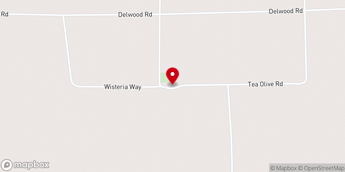 Map showing location of Delwood Church