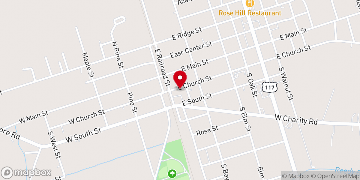Map showing location of Trading Co of Rose Hill