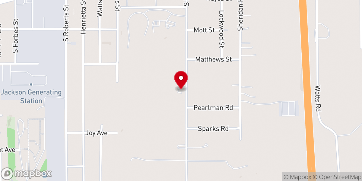 Map showing location of Jackson Baptist Church