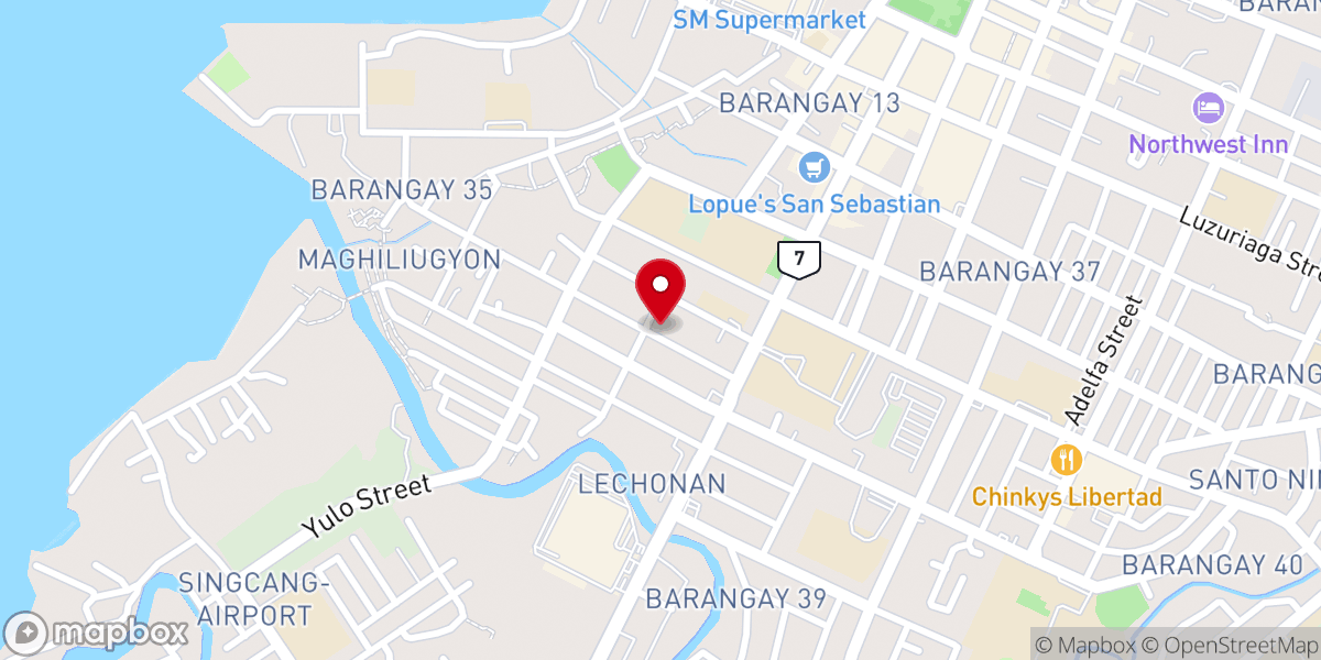 Map showing location of Bacolod Christian Church