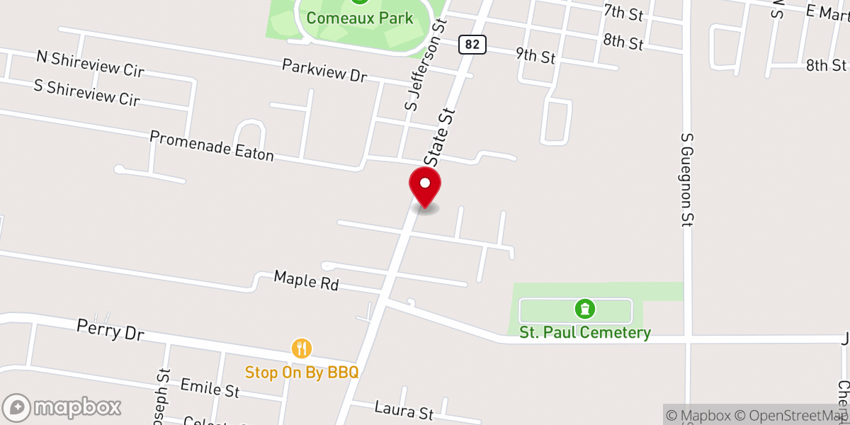 Map showing location of Revive Church Acadiana